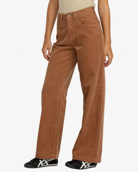 RVCA Coco Cord - Pantalon évasé en velours côtelé pour Femme Putty