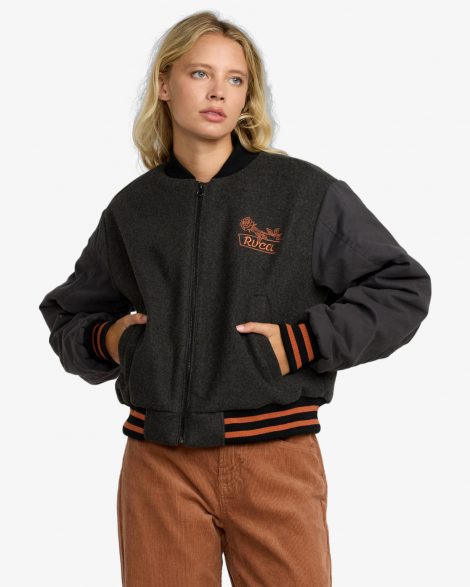 RVCA Ryan - Veste bomber pour Femme Washed Black