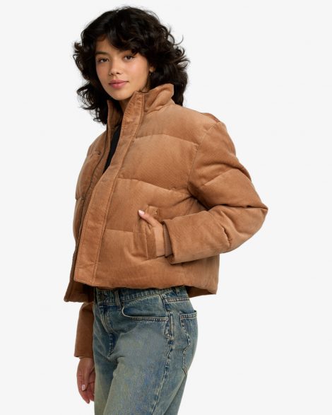 RVCA Eezeh Puffer - Veste en velours côtelé pour Femme Putty