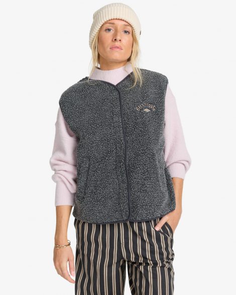 Billabong Be Happy - Veste sans manches en sherpa pour Femme BlackSand