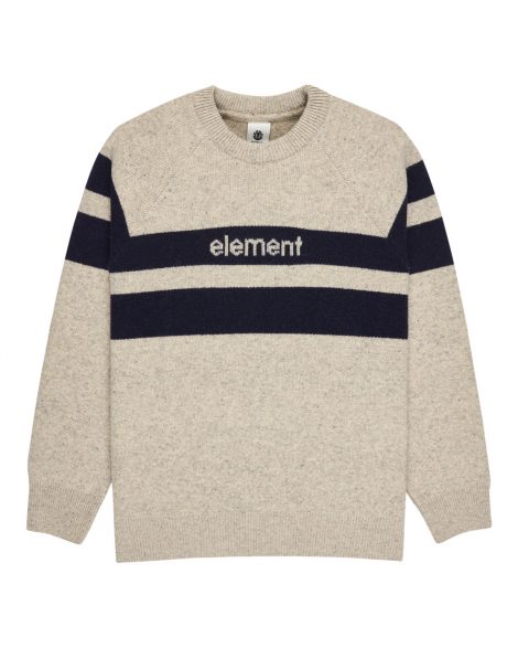 ELEMENT - 2000S Rib Cr - Pull à col rond pour Homme Oat Milk