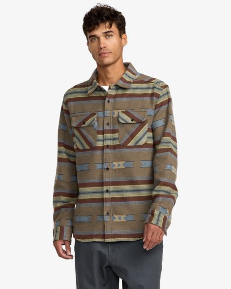 RVCA Dayshift Blanket Flannel - Chemise manches longues pour Homme Mushroom