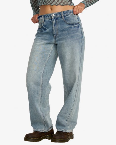 RVCA Coco - Jean en denim pour Femme Light Vintage Indigo