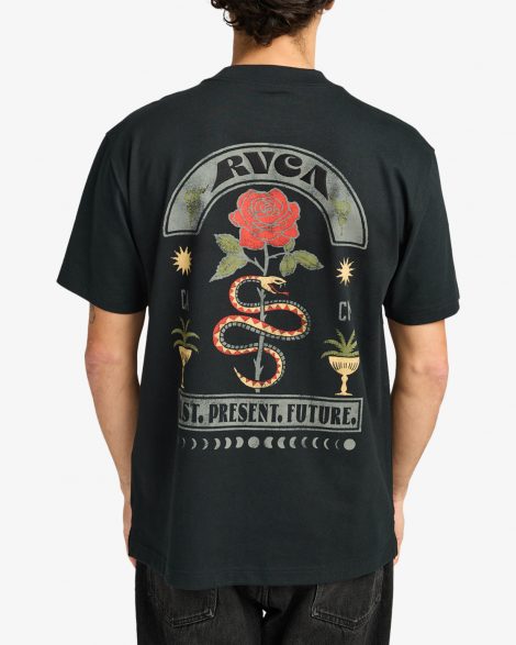 RVCA Roses Poster - T-Shirt à manches courtes pour Homme Black