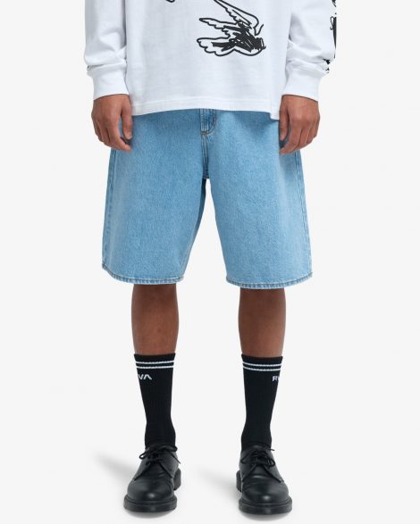RVCA - Skate Short en denim pour Homme Bleach Wash