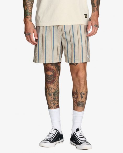RVCA - Exotica Seersucker Elastic 17" Short de bain Homme Light Khaki