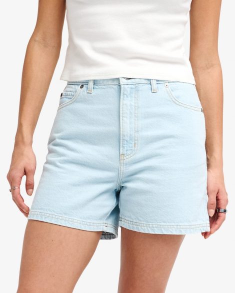 RVCA - Coco Short en denim Bleu Femme Light Bleach